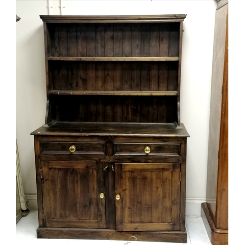 311 - Small dresser with a 2 door base and open rack - no obvious damage - 132cm long x 51cm deep x 192cm ... 