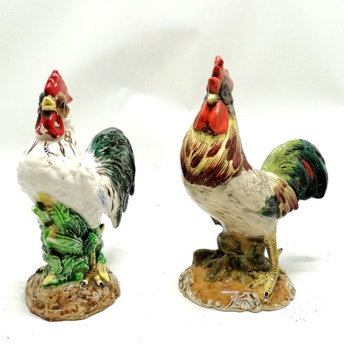 332 - 2 x vintage cockerel figures - 1 Italian (29cm high) by E&S is missing 1 leg and has chip to base