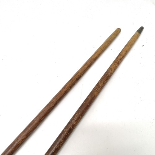 348 - 2 x antique novelty 'Sunday club' walking stick golf clubs - longest 91cm