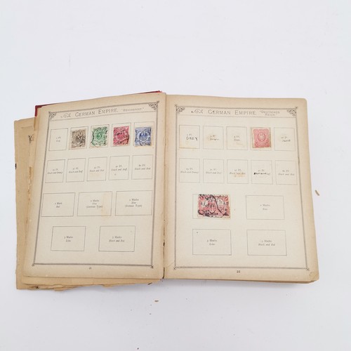 353 - Lincoln antique stamp album complete with stamps - NOTE : the reverse of the album has a priced (!) ... 