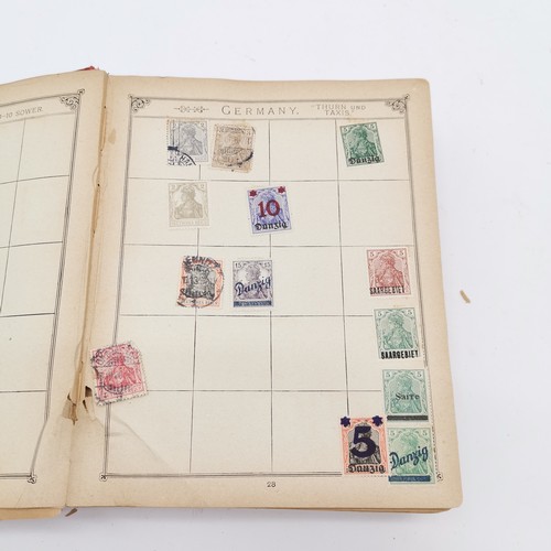 353 - Lincoln antique stamp album complete with stamps - NOTE : the reverse of the album has a priced (!) ... 