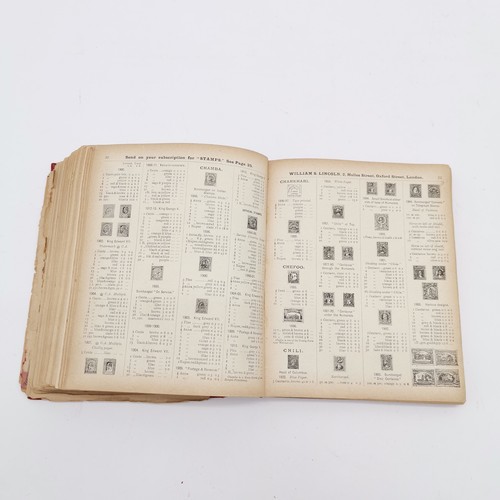 353 - Lincoln antique stamp album complete with stamps - NOTE : the reverse of the album has a priced (!) ... 