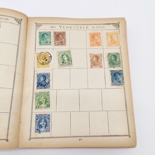 353 - Lincoln antique stamp album complete with stamps - NOTE : the reverse of the album has a priced (!) ... 