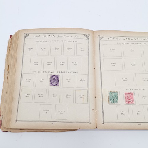 353 - Lincoln antique stamp album complete with stamps - NOTE : the reverse of the album has a priced (!) ... 