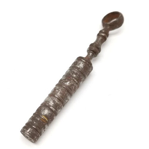 398 - Antique picnic corkscrew - length in sheath 7cm and has slight distortion