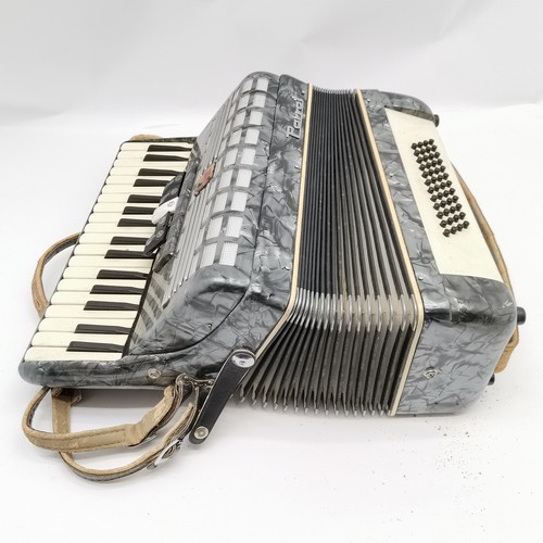 403 - Parrot accordion made in Tientsin (China) in original case (49cm x 49cm x 25cm deep) t/w some music ... 