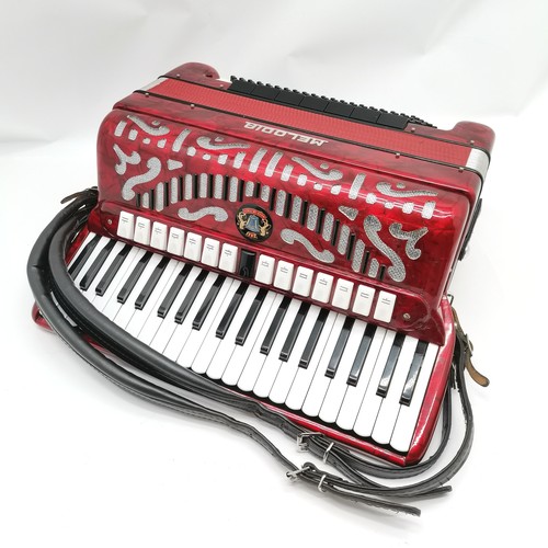 404 - Melodia accordion (made in Italy) in original case (58cm x 51cm x 23cm at deepest) ~ bellows functio... 