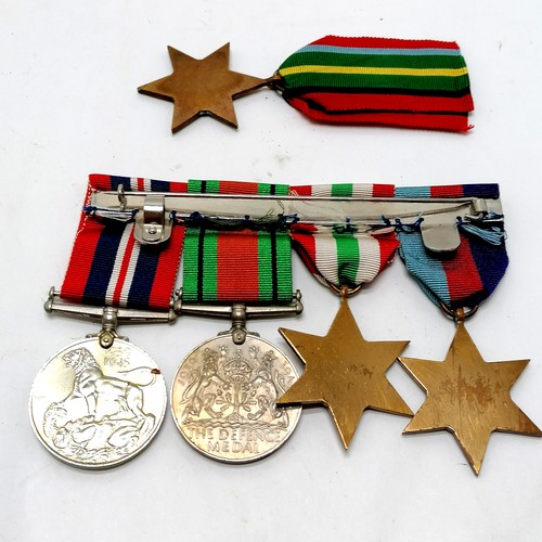 410 - WWII group of medals - 1939-45 star, Italy star, Defence medal, War medal t/w Pacific star & submari... 