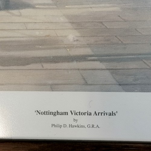 413 - Norttingham Victoria Arrivals (Nottingham evening post) print by Philip D Hawkins - frame 54cm x 75c... 