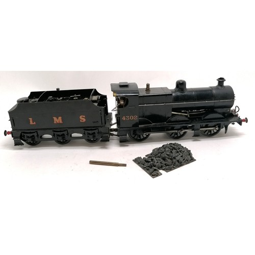 467 - Live steam model of a 0-6-0 LMS locomotive #4302 and tender - 53cm long ~ the original London Midlan... 