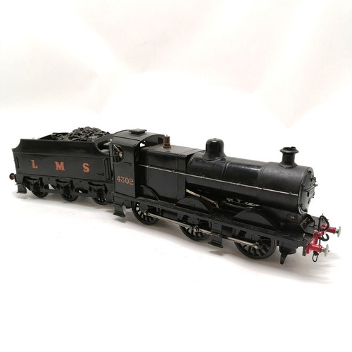 467 - Live steam model of a 0-6-0 LMS locomotive #4302 and tender - 53cm long ~ the original London Midlan... 