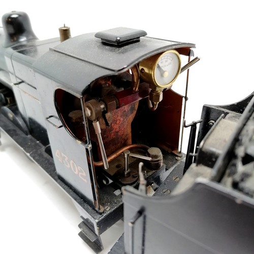 467 - Live steam model of a 0-6-0 LMS locomotive #4302 and tender - 53cm long ~ the original London Midlan... 