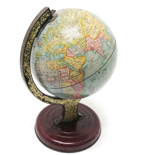 360 - 1930's William Crawford & Sons LTD biscuit tin as a globe 21cm high - in good used condition