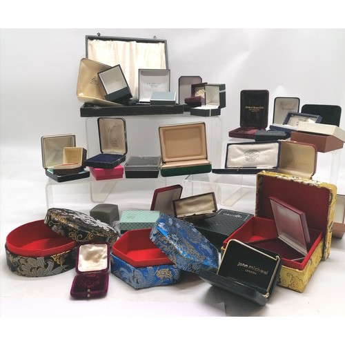 414 - Qty of vintage / antique jewellery & other boxes inc Fattorini (Birmingham), Collingwood (London), C... 