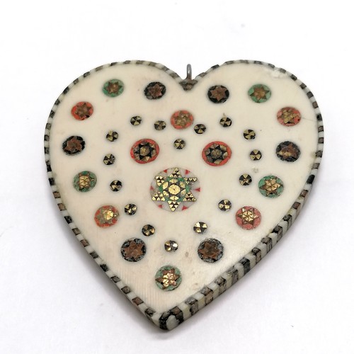 426 - Unusual antique large Persian heart shaped pendant 6cm drop x 6cm across