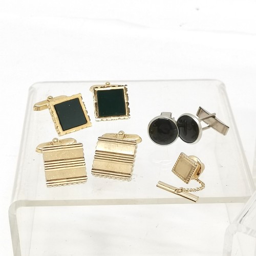 452 - Qty of vintage cufflinks inc 2 x silver pairs, boxed musical theme inc tie slide etc - SOLD ON BEHAL... 