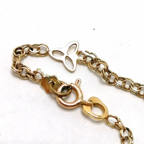 464 - 9ct hallmarked gold fancy link bracelet A/F - 18cm & 1.6g - SOLD ON BEHALF OF THE NEW BREAST CANCER ... 