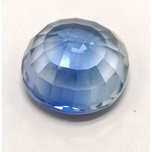 467 - Loose blue gemstone - 17mm diameter x 9.2mm deep & 27.9cts - SOLD ON BEHALF OF THE NEW BREAST CANCER... 