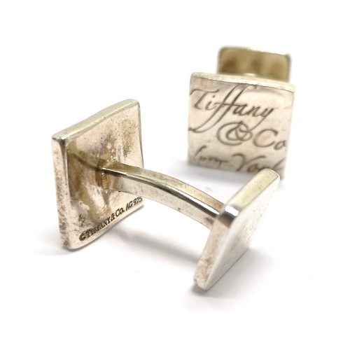 469 - Tiffany & Co silver pair of cufflinks - 11.6g and in used condition but no obvious damage - SOLD ON ... 