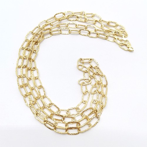 513 - 9ct hallmarked gold fancy link languard style 120cm chain - 7.9g