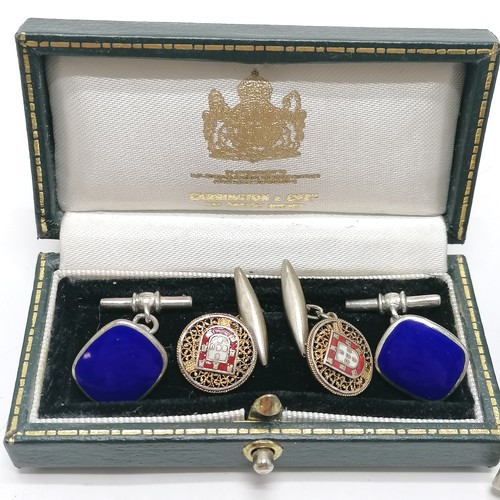 560 - 2 x pairs of silver cufflinks (1 foreign marked) t/w qty of vintage cufflinks / tieclips inc RAF, sa... 