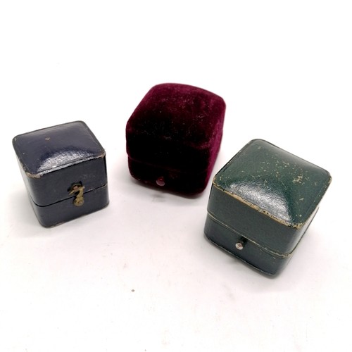 583 - 3 x antique empty ring boxes - E Northwood (Bideford), Orient Jewel Co (London) & Plymouth (a/f)