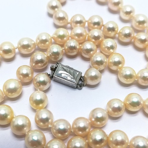 624 - Long strand of baroque pearl with silver clasp with engraved detail - 78cm and pearls are approx 7mm... 