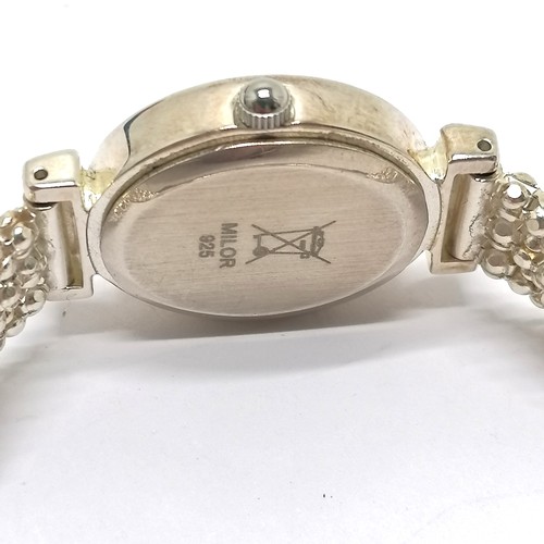 643 - Precious Time silver quartz watch with mother of pearl dial & 3 strand silver integral bracelet - 22... 