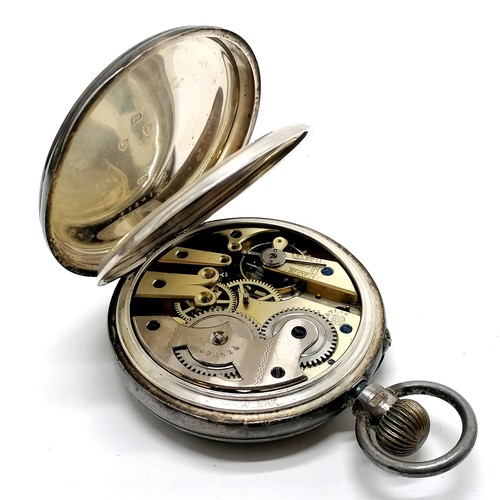 647 - Goliath antique (1884) silver cased pocket watch retailed by Ortner & Houle with atlas movement & ar... 