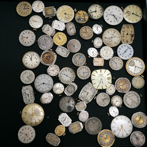 651 - Qty of vintage manual wind wristwatch movements inc J W Benson, Buren, Smiths de luxe etc - for spar... 