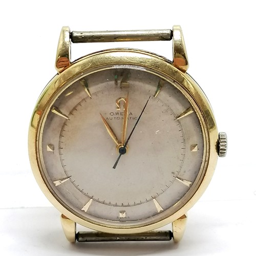 655 - Omega 14ct gold 32mm cased bumper automatic gents wristwatch with a 351 movement - not running so fo... 