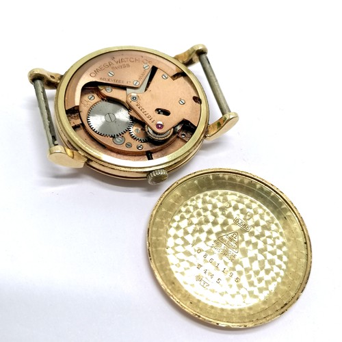 655 - Omega 14ct gold 32mm cased bumper automatic gents wristwatch with a 351 movement - not running so fo... 