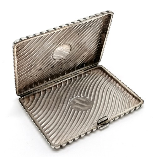 671 - 1887 silver card case by Stokes & Ireland - 10cm x 7.5cm & 98g total weight ~ slight dents