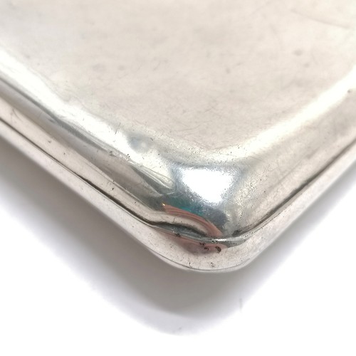 685 - Victorian silver pocket hip flask - 10cm x 9.5cm high & 101g total weight ~ slight dents