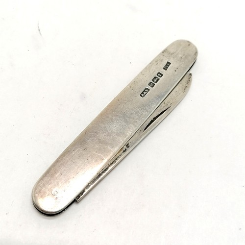 706 - 1911 Army & Navy Stores silver fruit knife by John Yeomans Cowlishaw - total length 14.5cm & total w... 