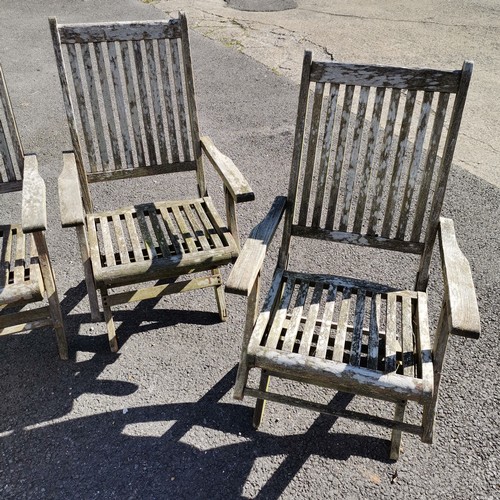 35 - 4 teak folding chairs by Westminster - 99cm high x 46cm deep x 50cm wide