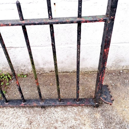 38 - Large antique hand forged wrought iron gate - in overall good condition - 262cm long x 137cm high