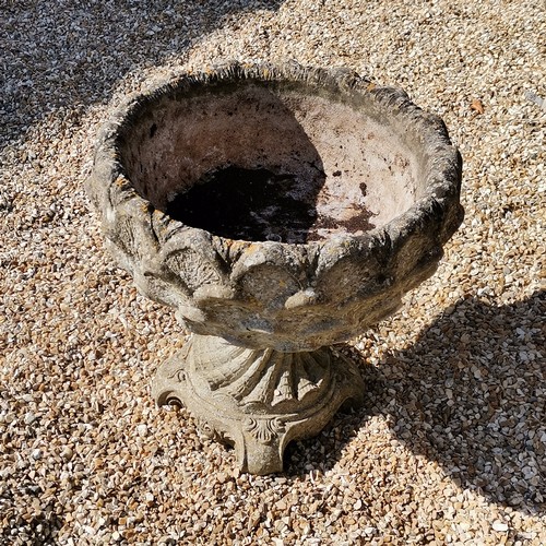 46 - 2 part circular pedestal planter - 50cm diameter x 52cm high