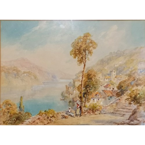 59 - Andrea Vasari (1873-1961) pair of signed watercolour paintings of Italian landscapes with labels ver... 