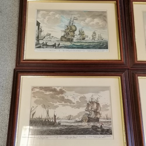 65 - 5 x framed prints of tall masted ships - largest 60cm x 50cm