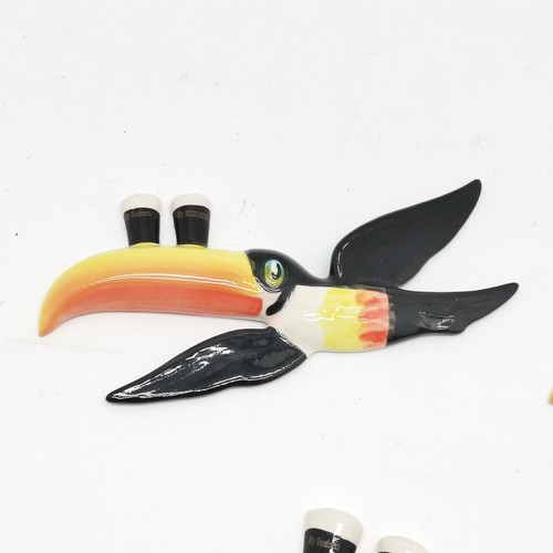 82 - 3 x Carlton ware Guinness advertising Toucan wall decoration plaques - largest 25cm long - no obviou... 