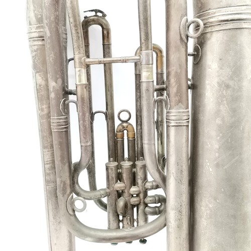 87 - Boosey & Co tuba - 104cm high and has signs of age with some dents