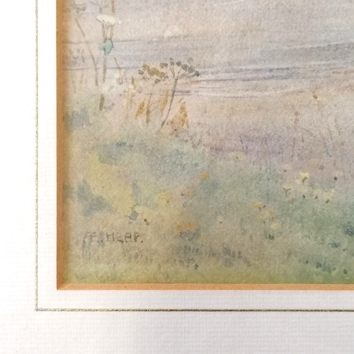 136 - Amy Elizabeth Heap (1874-1956) signed watercolour of a coastal bay - frame 34cm x 37cm