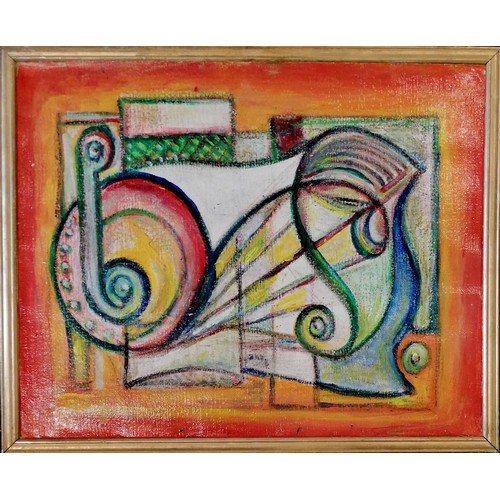 137 - Robert Rae Rule (1924-2023) original acrylic painting on canvas 'Opus 5'  - frame 44cm x 54cm with l... 