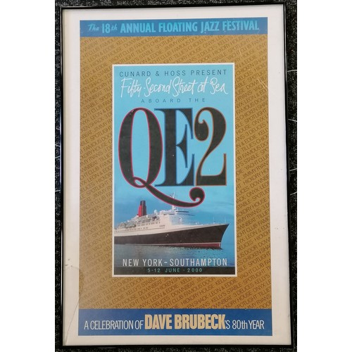 143 - 2000 QE2 poster 18th annual floating jazz festival : a celebration of Dave Brubeck's 80th year - fra... 