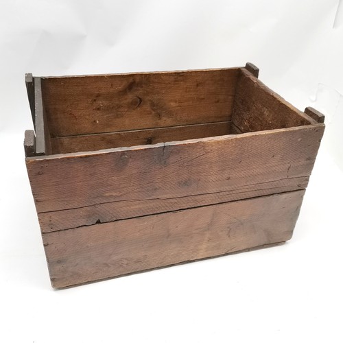 219 - Antique pine R T & Co Ltd Coffee crate 53cm x 33cm x 33cm high