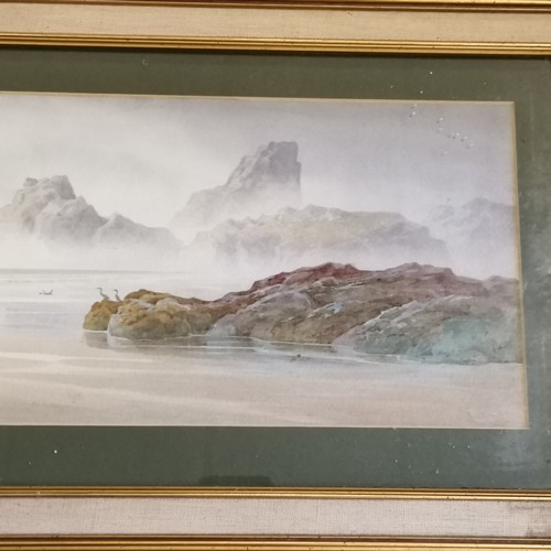 228 - Claude Montague Hart (1869-1952) watercolour painting of a Cornish beach scene / seascape - frame 32... 