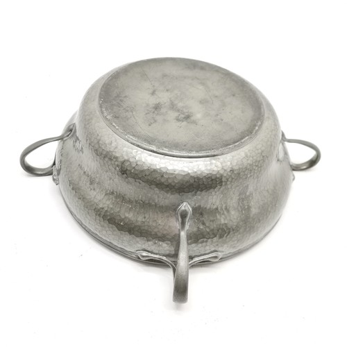 266 - Libertys tudric pewter bowl with 4 strap handles #01175 - 21cm diameter x 8.5cm high