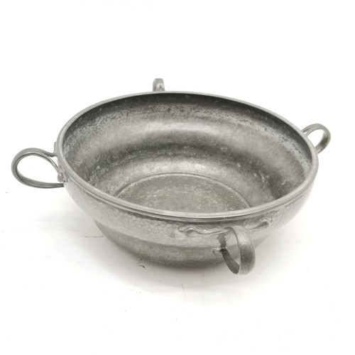 266 - Libertys tudric pewter bowl with 4 strap handles #01175 - 21cm diameter x 8.5cm high