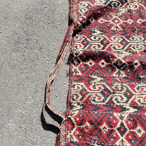 267 - Bokhara kilim Turkish rug - 115cm x 242cm ~ has hole & 1 border strip sits loose